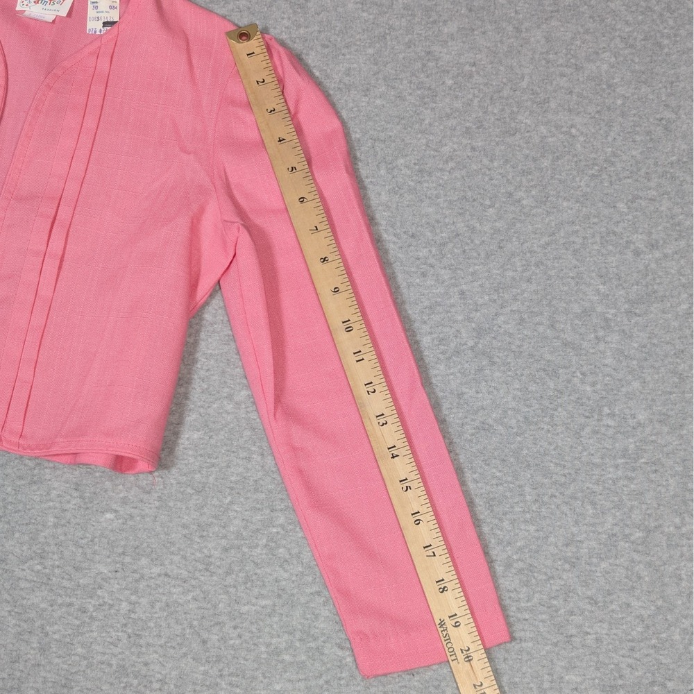 Vintage Girls Pleated Skirt Cardigan Jacket Set Size 10 Bright Pink New - Picture 8 of 13